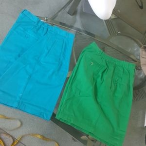 E P Pro. Colored golf shorts.14. Green